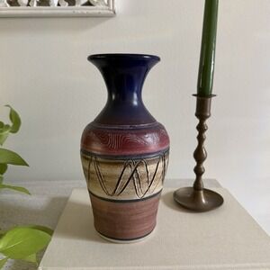Vintage‎ Studio Art Pottery Vase Signed TAF Handmade *READ Boho Gift Decor